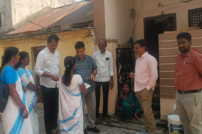 సర్వేలు పరిశీలించిన జిల్లా అధికారి 