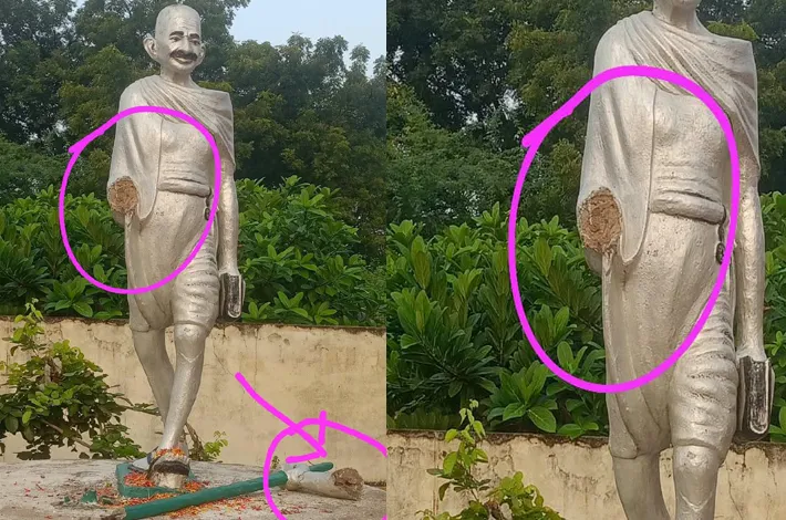 జాతిపిత విగ్రహానికే అవమానం