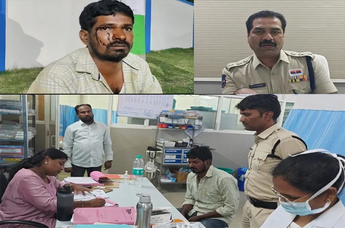 గజ్వేల్ పోలీస్‌స్టేషన్‌లో రైతుపై  చేయి చేసుకున్న ఎస్సై