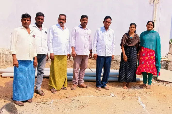 బొల్లారం గ్రామంలో ఇంకుడు గుంతల నిర్మాణానికి మార్కింగ్