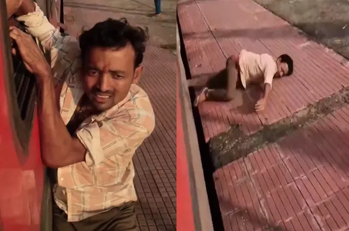 దొంగ ప్లాన్ ఫ్లాప్.. రైలు కిటికీలో లాక్