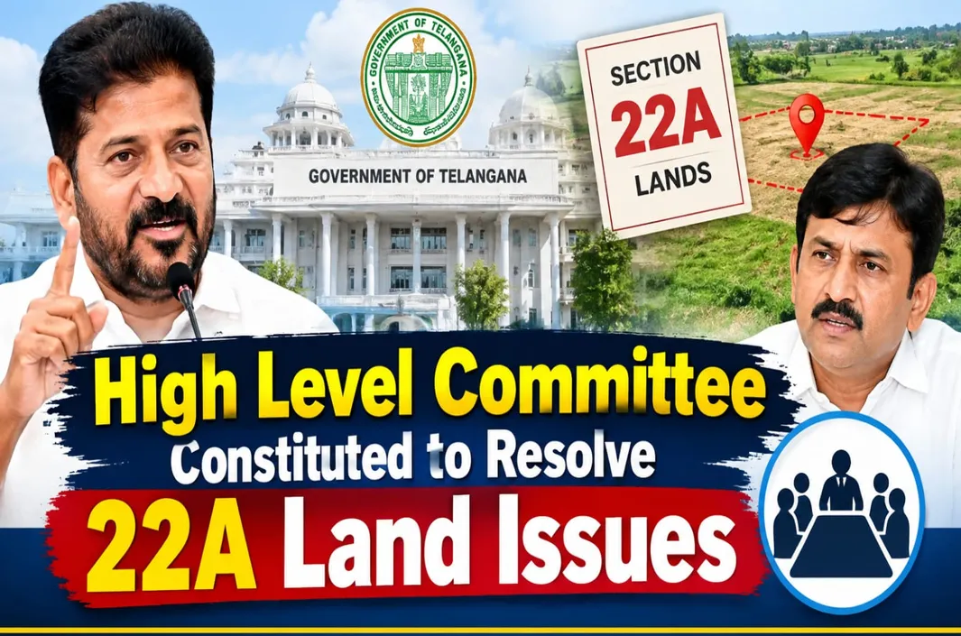 22A భూసమస్యల పరిష్కారం.. హైలెవల్ కమిటీ ఏర్పాటు