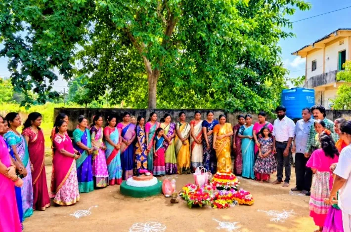 జానంపేట ప్రాథమిక ఆరోగ్య కేంద్రంలో ఘనంగా బతుకమ్మ సంబరాలు.