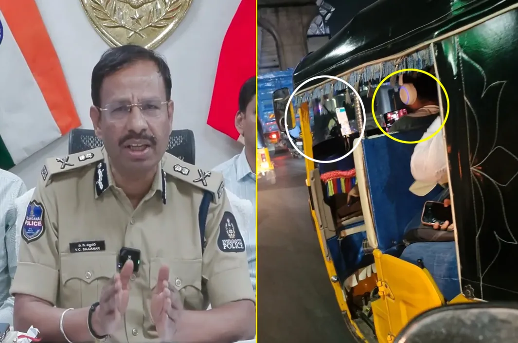 ఆటోలో సినిమా.. చెవుల్లో హెడ్‌ఫోన్లు