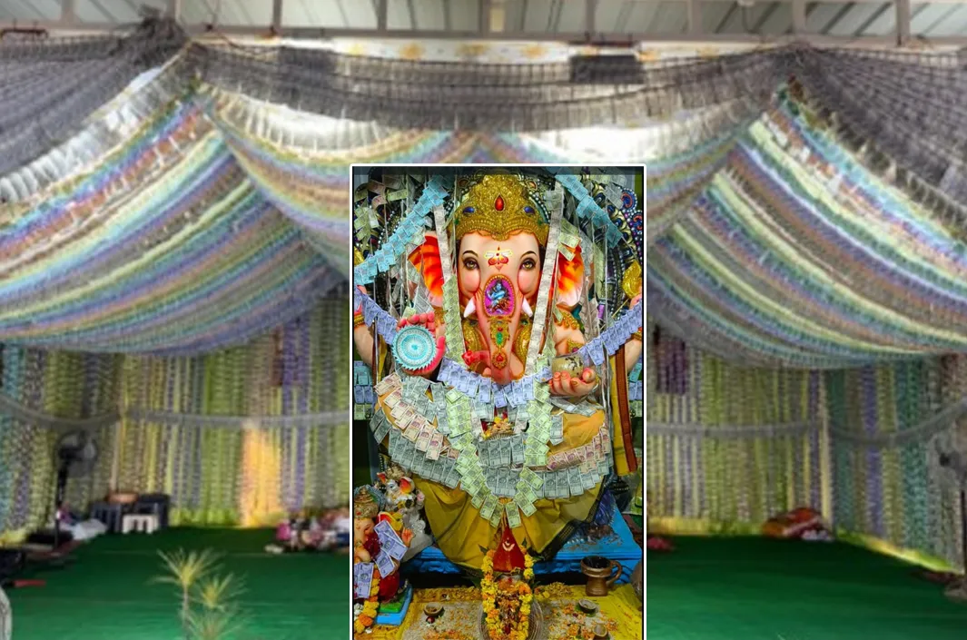 రూ.45 లక్షల కరెన్సీతో గణపతి అలంకరణ